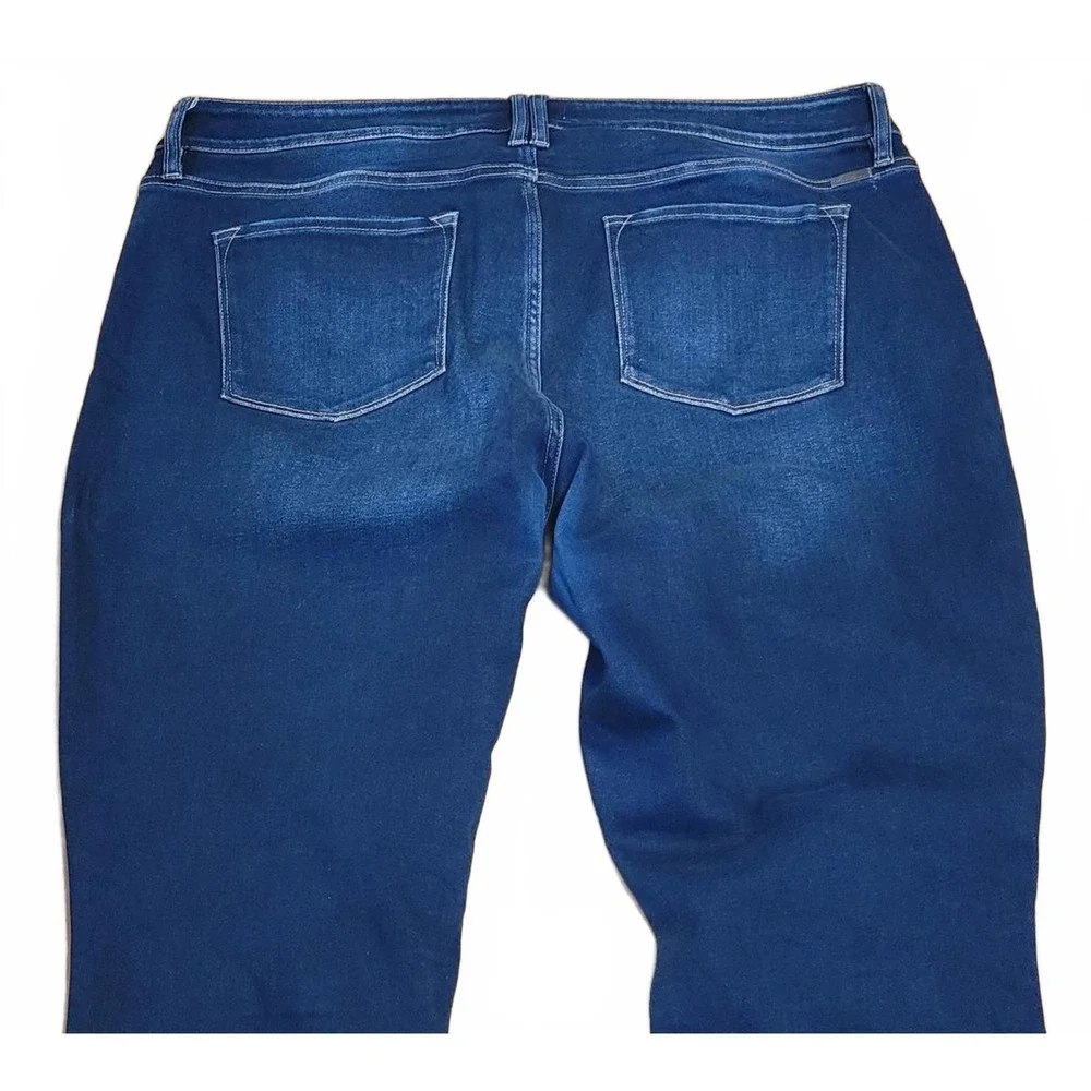 KanCan Maurices Womens Distressed Button Fly Skinny Jeans Dark Wash Blue Size 22 - Picture 4 of 7